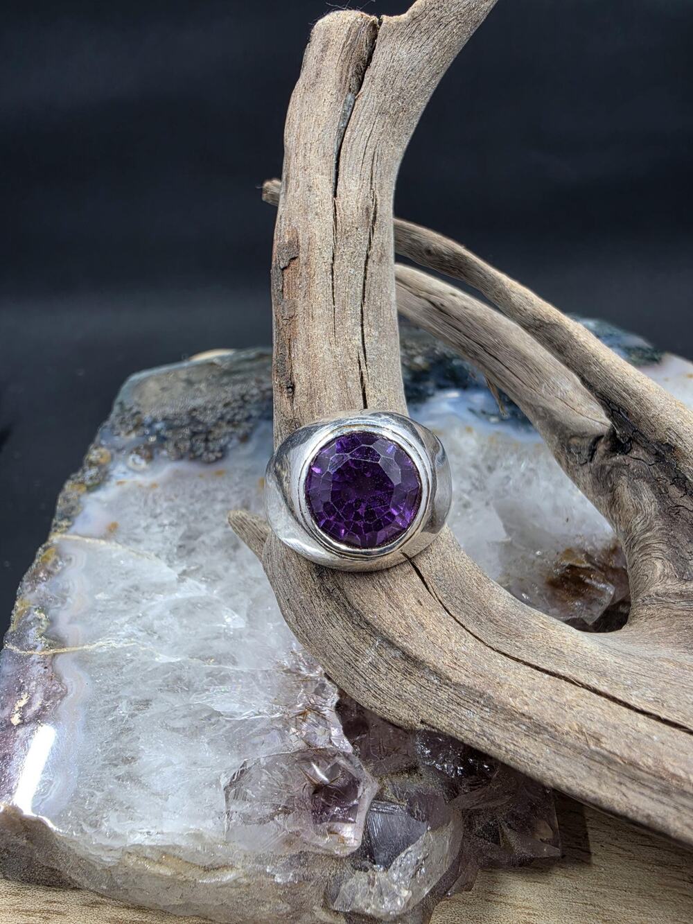 Amethyst sterling Silver ring size 8.75